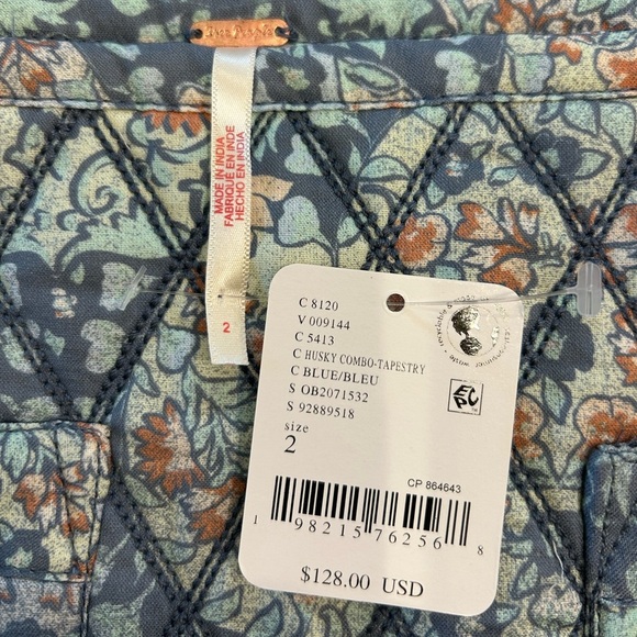 Free People Darla Blue Quilted Mini Skirt, NWT, Women’s Size 2 - Picture 5 of 7